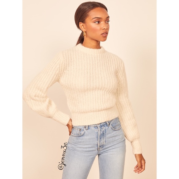 Reformation Tatum Sweater || Ivory - Picture 4 of 15